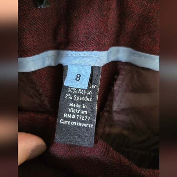 Apt 9 Maroon Dress Pants Size 8 - Picture 5 of 5